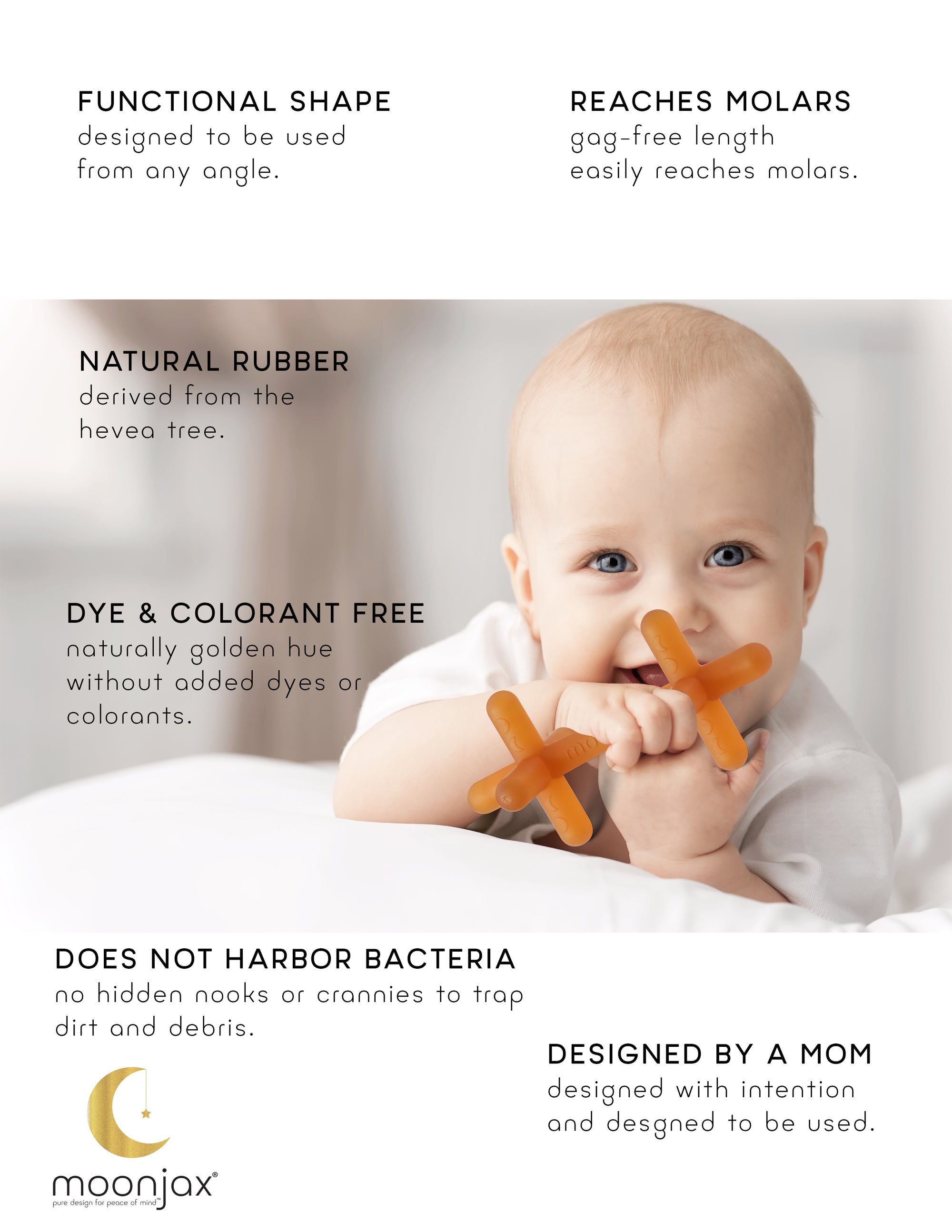 The best baby teether: 1-pack natural hevea tree rubber teether