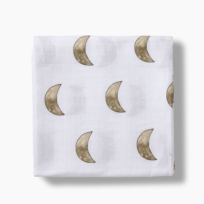 moon - organic cotton muslin swaddle blanket