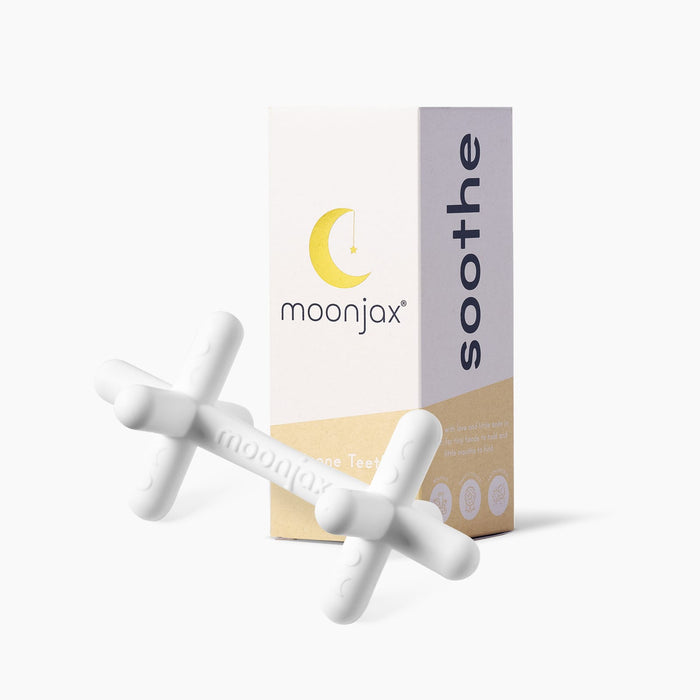 The best baby teether: 1-pack moonlight white silicone teether